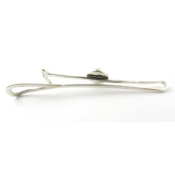 Vintage Sterling Silver Reverse Intaglio German Shepherd Tie Clip #3831 - Picture 5 of 6